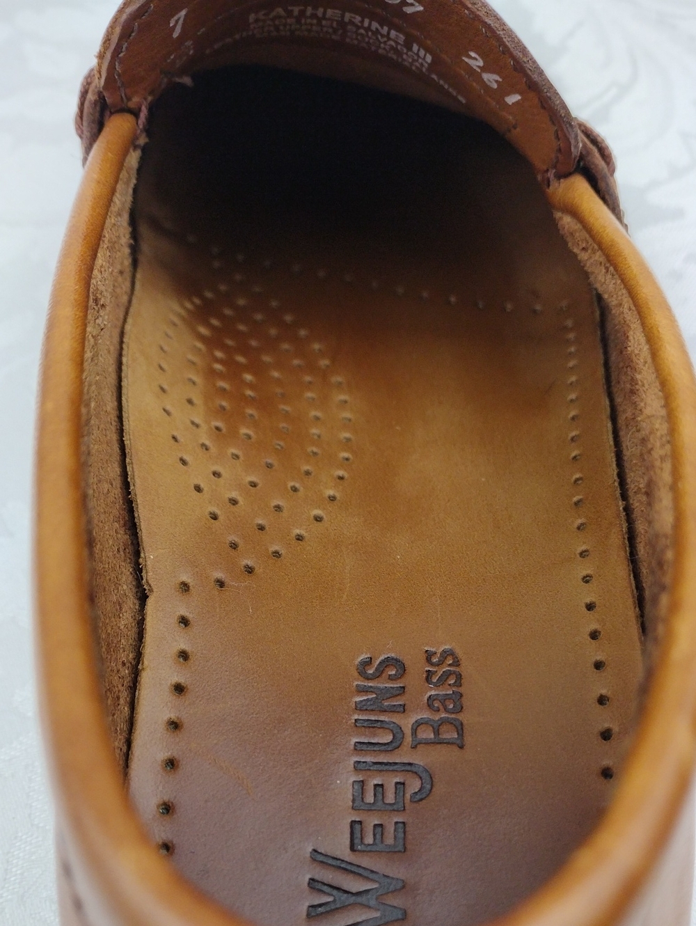 Weejuns Bass Katherine III Brown Leather Round Toe Slip On Penny Loafer Shoe - Picture 13 of 16